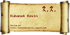 Kubanek Kevin névjegykártya